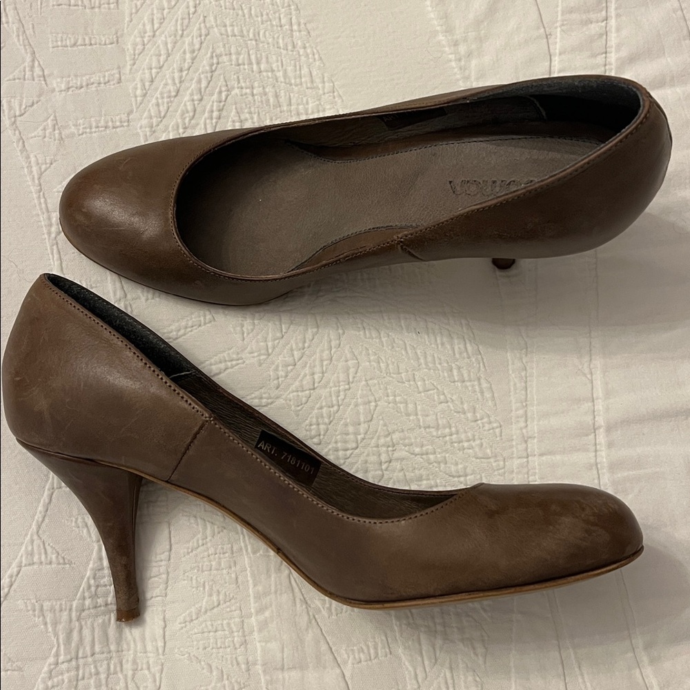 Freedman Brown Leather Heels vintage